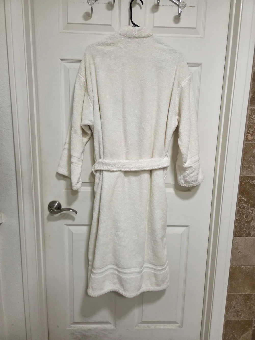 Vintage Polo Ralph Lauren FlagClassic White Terry Bathrobe with Embroidered Bear